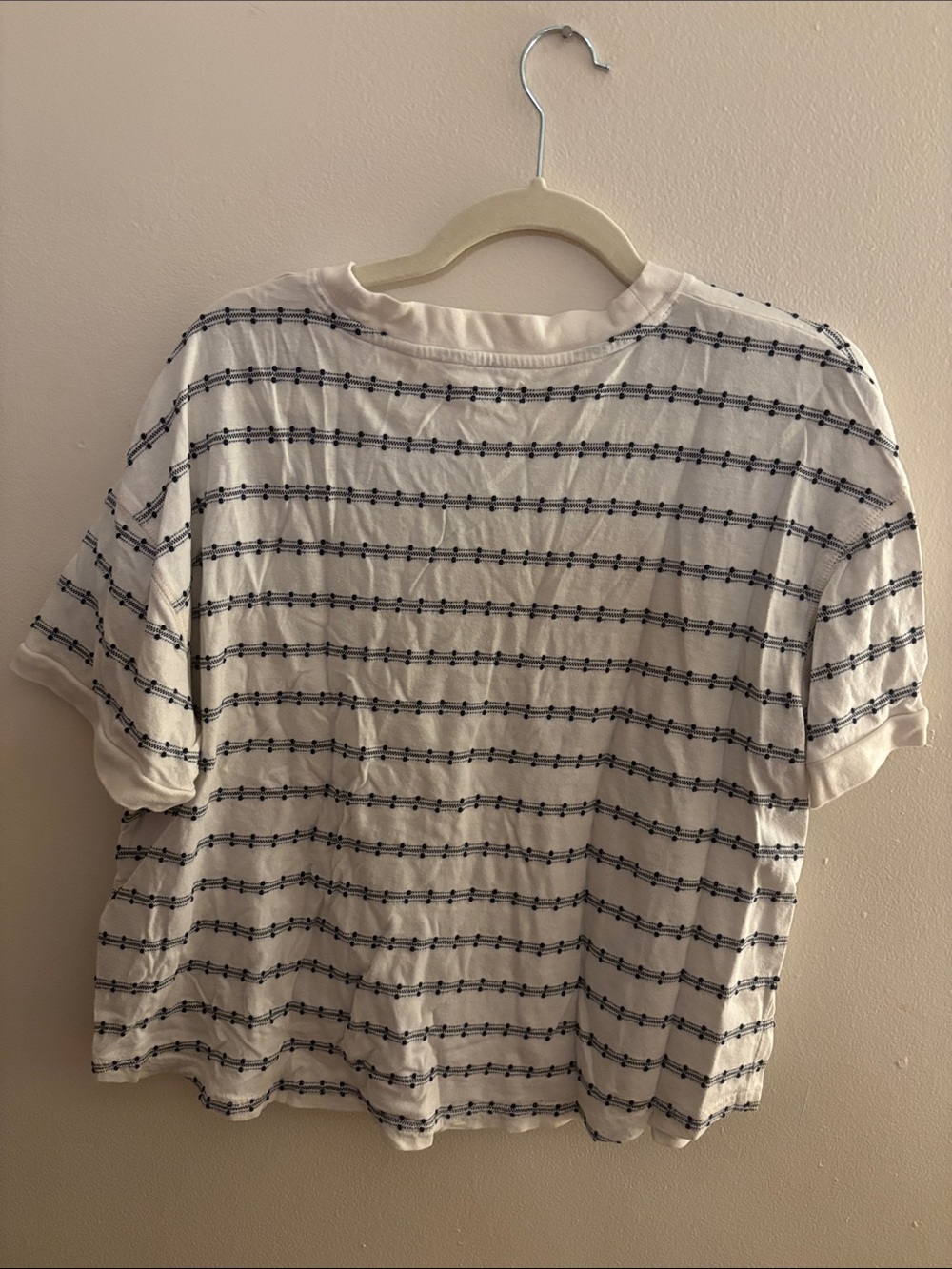Madewell White Short-Sleeve Striped Knit Top - Picture 5 of 5